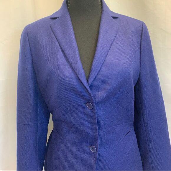 Akris Punto blue Wool blazer jacket Sz 10 NWOT - Picture 3 of 13